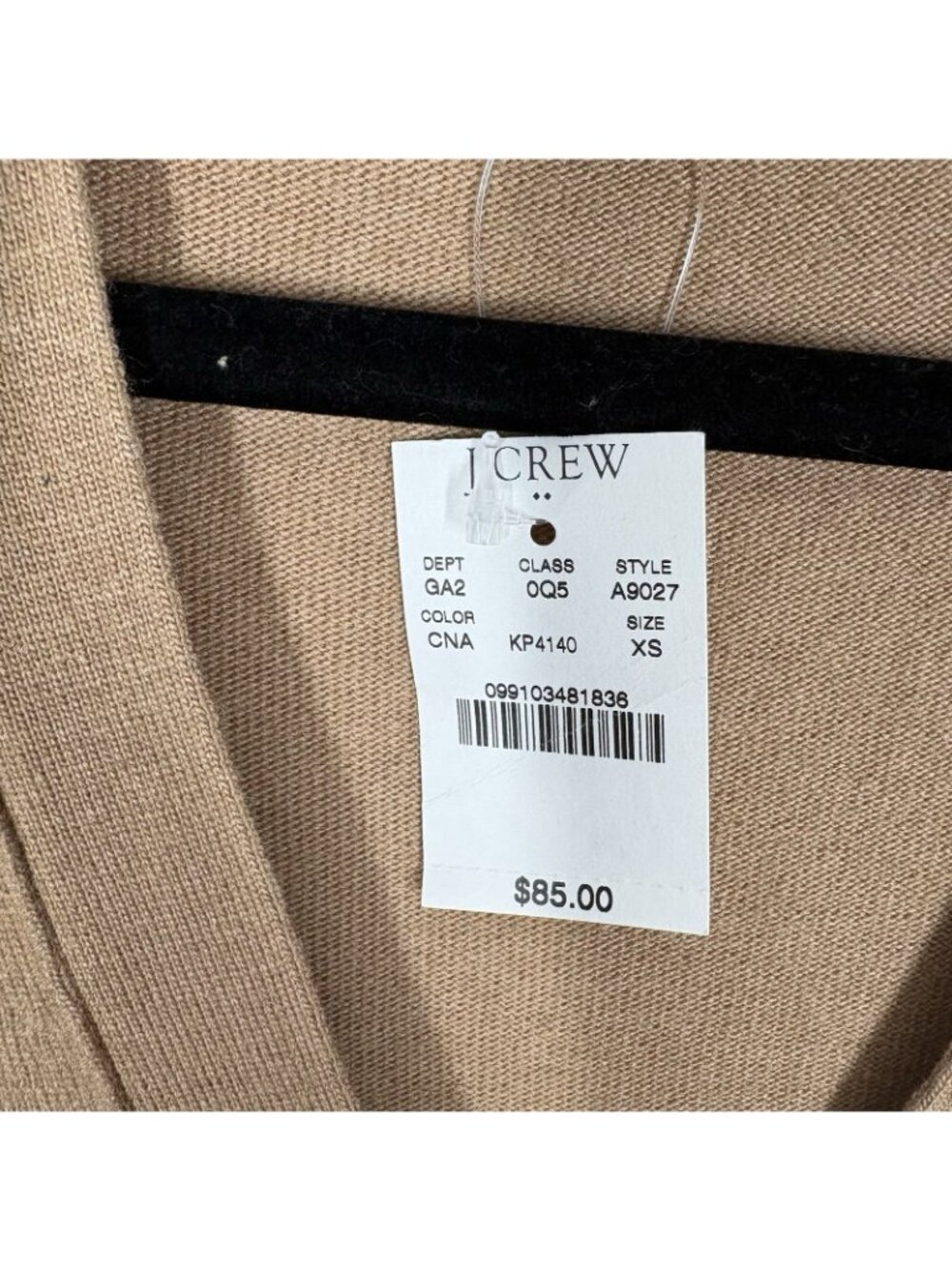 J.Crew Factory Women XS Camel Navy Merino Wool Blend Preppy Varsity Cardigan NWT - Picture 8 of 11